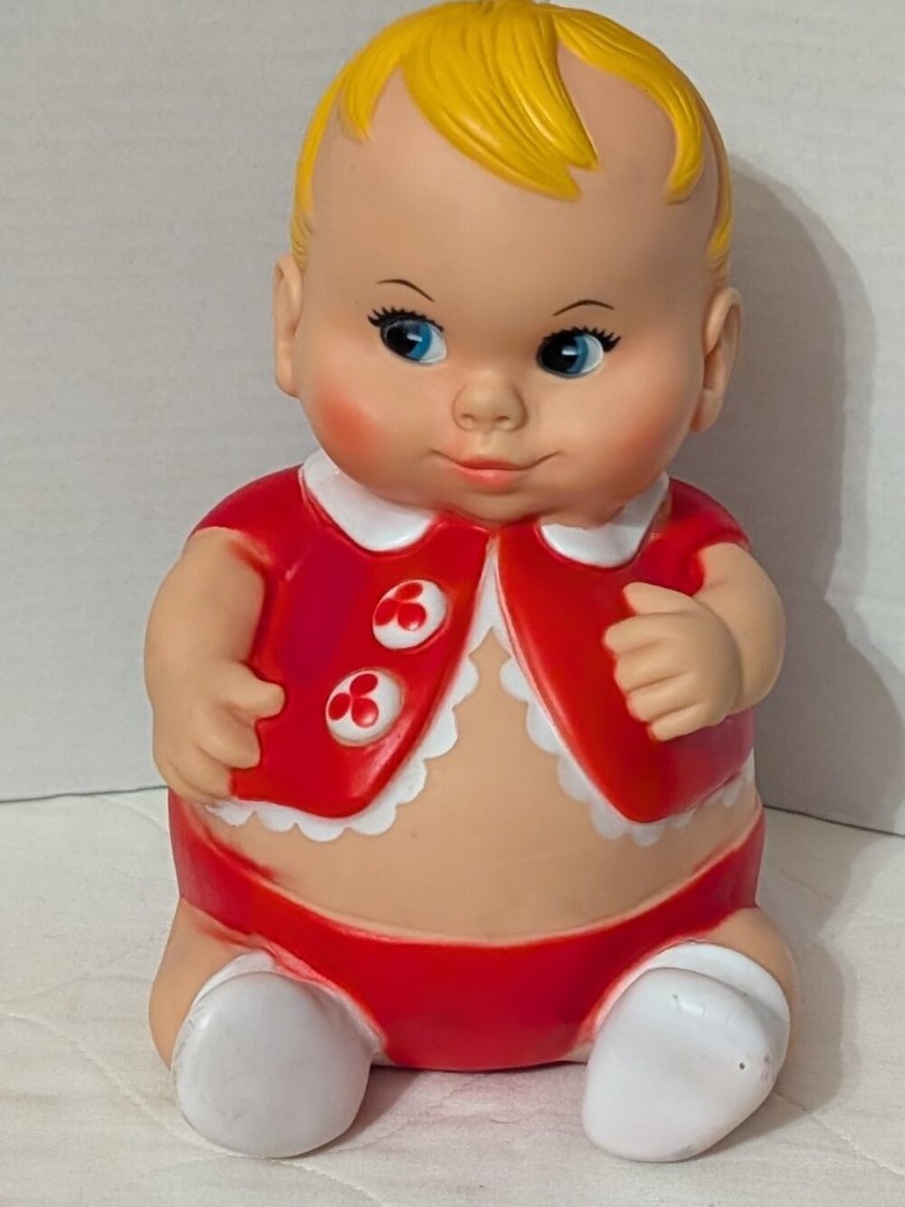 Vintage 1967 Uneeda Doll Co. 8.5" Plumpees Rubber Vinyl Squeaky Baby Doll